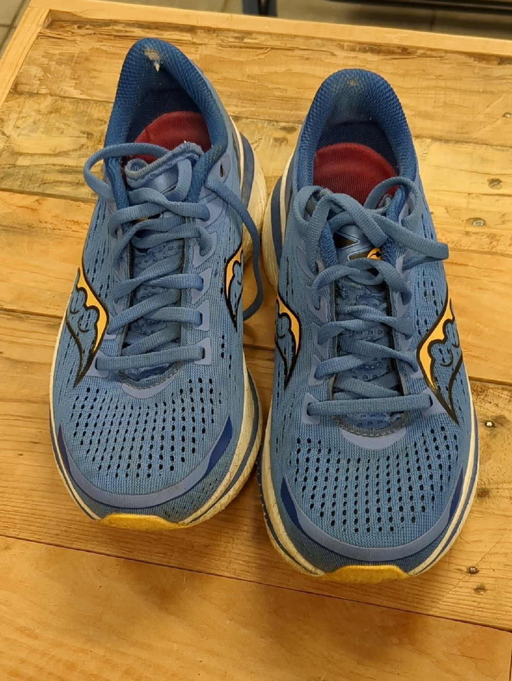 Saucony Blue and Yellow Women's Athletic Running Shoes
